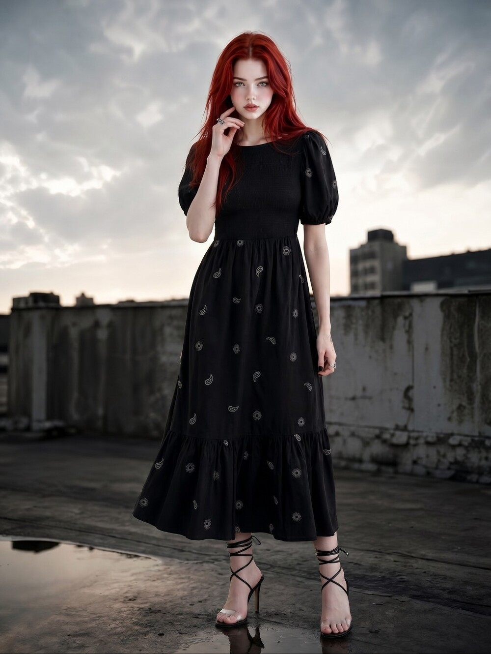 NWT Disturbia Dawn Sun Embroidered Maxi Dress US 16 Whimsygoth Celestial